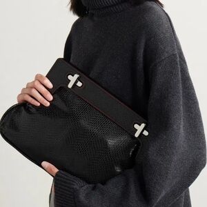 NEW STAUD Alba Frame Leather Clutch